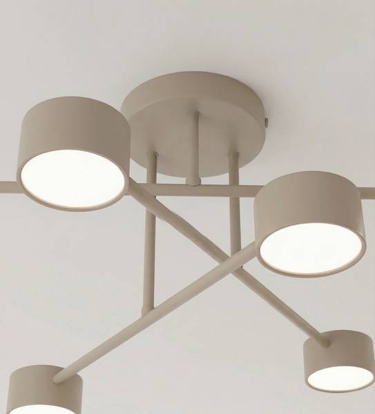 Pendelleuchte Halo - Stahl - 6-flammig - Beige
