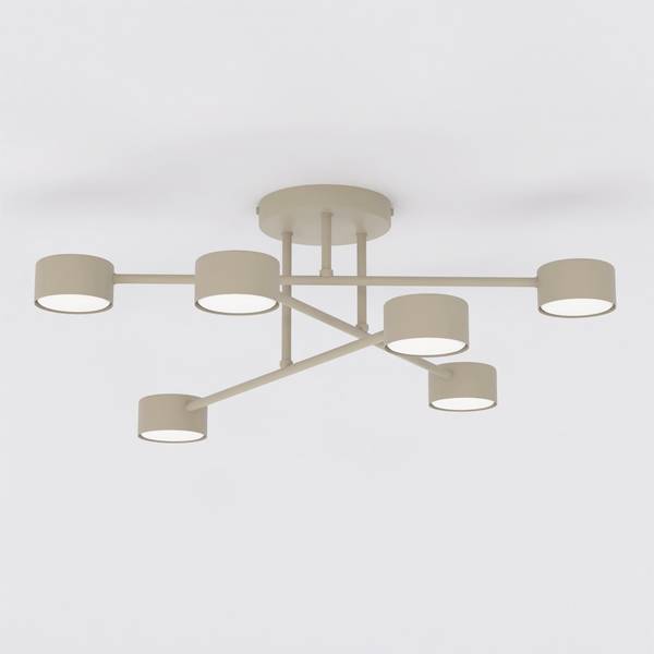 Pendelleuchte Halo - Stahl - 6-flammig - Beige