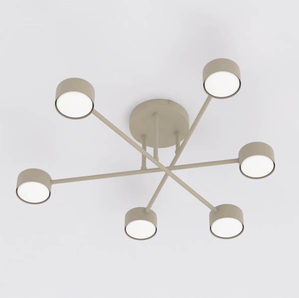 Pendelleuchte Halo - Stahl - 6-flammig - Beige