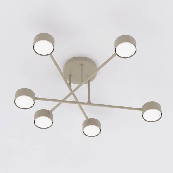 Pendelleuchte Halo - Stahl - 6-flammig - Beige