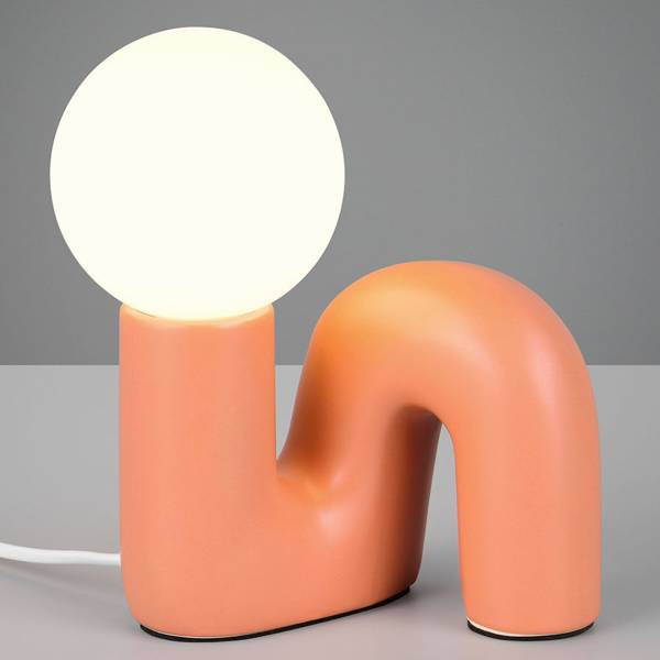 Tischleuchte Quinn - Keramik / Milchglas - 1-flammig - Orange
