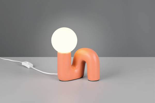 Tischleuchte Quinn - Keramik / Milchglas - 1-flammig - Orange