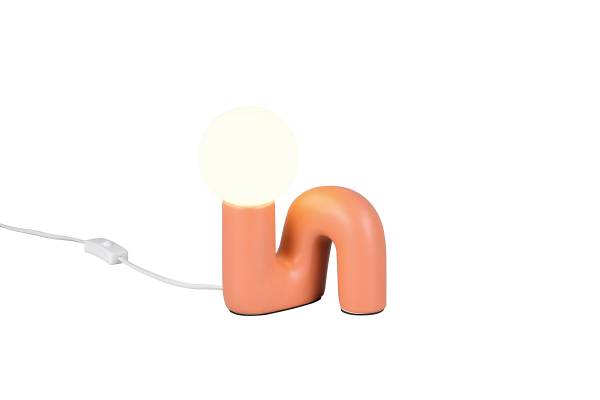Tischleuchte Quinn - Keramik / Milchglas - 1-flammig - Orange