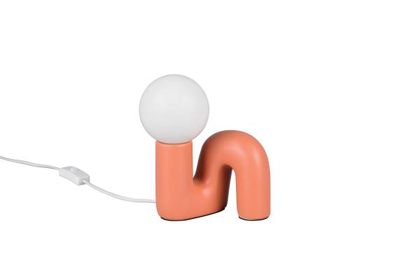 Tischleuchte Quinn - Keramik / Milchglas - 1-flammig - Orange