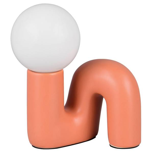 Tischleuchte Quinn - Keramik / Milchglas - 1-flammig - Orange