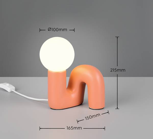 Tischleuchte Quinn - Keramik / Milchglas - 1-flammig - Orange