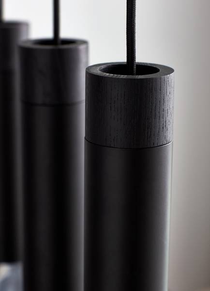 Pendelleuchte Tilo Typ C - Gummibaum teilmassiv / Aluminium - 1-flammig