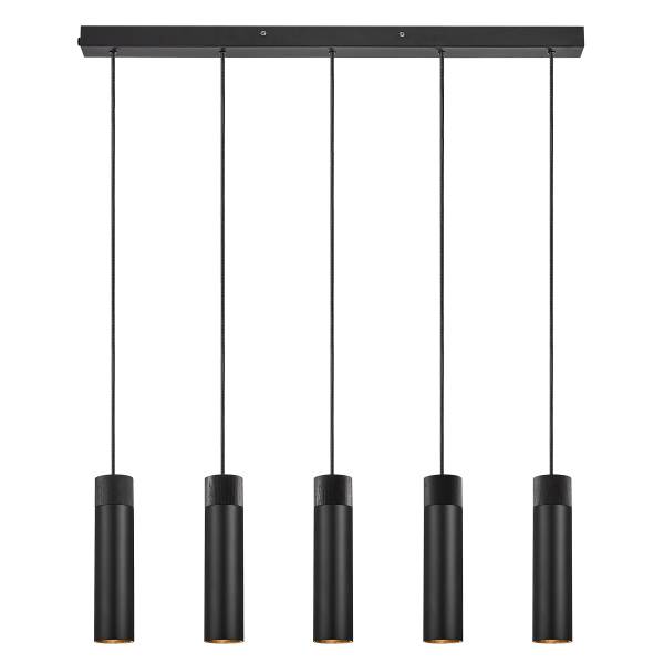 Pendelleuchte Tilo Typ C - Gummibaum teilmassiv / Aluminium - 1-flammig