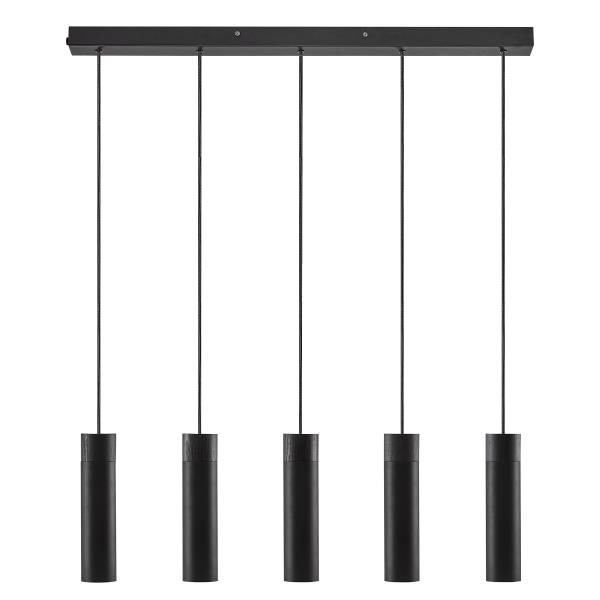 Pendelleuchte Tilo Typ C - Gummibaum teilmassiv / Aluminium - 1-flammig