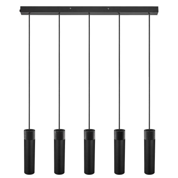 Pendelleuchte Tilo Typ C - Gummibaum teilmassiv / Aluminium - 1-flammig