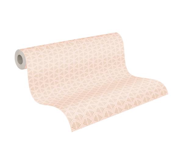 Vliestapete Art Deco I - Vlies - Beige - Hellrosa