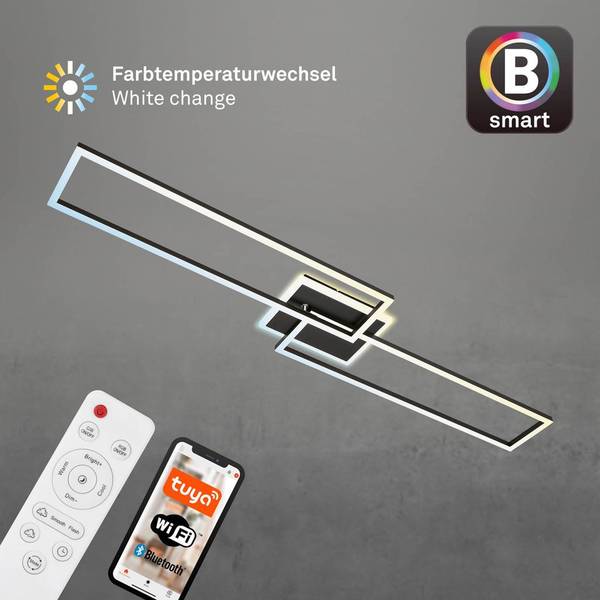 LED-Deckenleuchte Frame S III - Polycarbonat / Eisen - 1-flammig - Schwarz