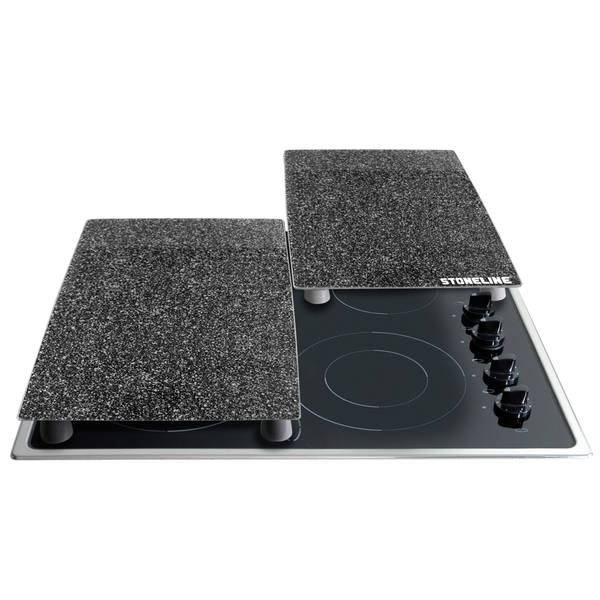 Schneideplatten-Set Flen (2-tlg.) - vorgespanntes bruchsicheres Glas - Schwarz