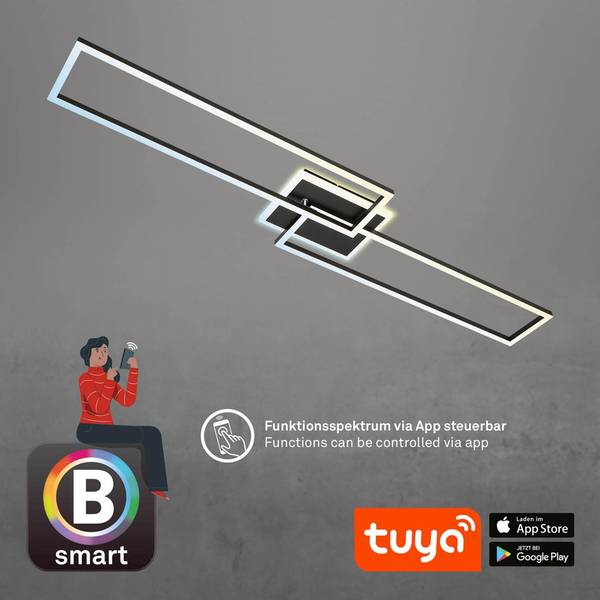 LED-Deckenleuchte Frame S III - Polycarbonat / Eisen - 1-flammig - Schwarz