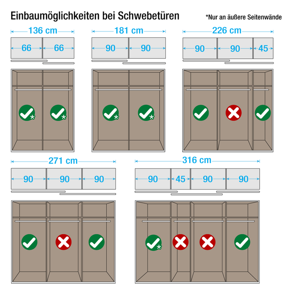 45er Schubkasteneinsatz Rauch - für Schranktiefen 57-62 cm und Schrankbreiten 45-90 cm