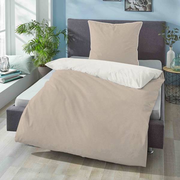 Melange-Flanell Bettwäsche 0840500 - Melange / Flanell - Beige