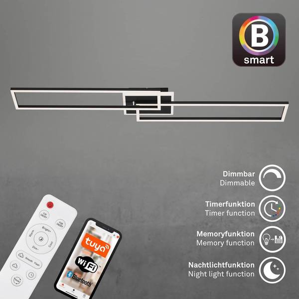 LED-Deckenleuchte Frame S III - Polycarbonat / Eisen - 1-flammig - Schwarz