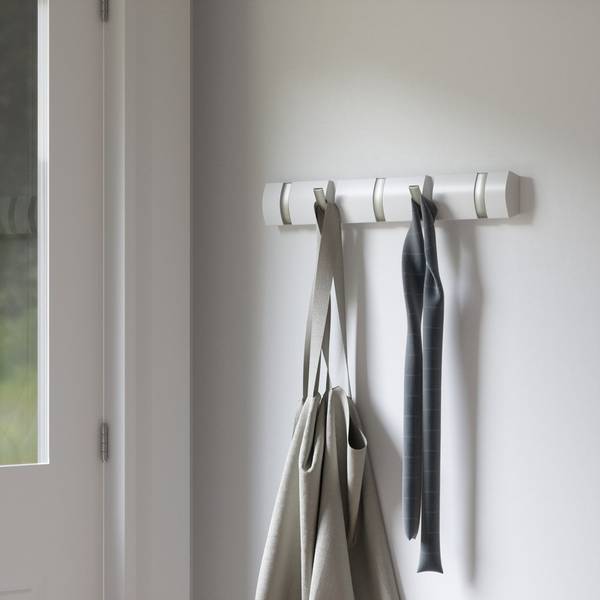 Garderobenleiste Flip - Pappel massiv / Metall - 3 x 6 x 50 cm