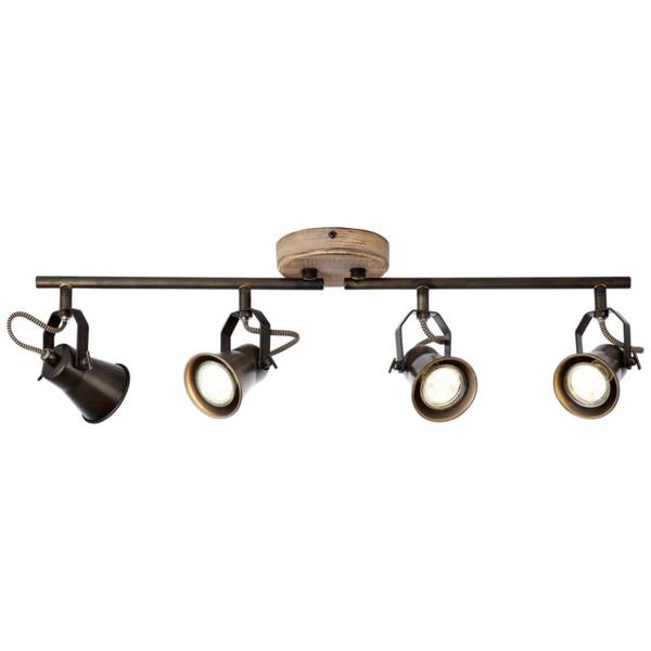 Deckenleuchte Seed II - Stahl / Kiefer massiv - 4-flammig