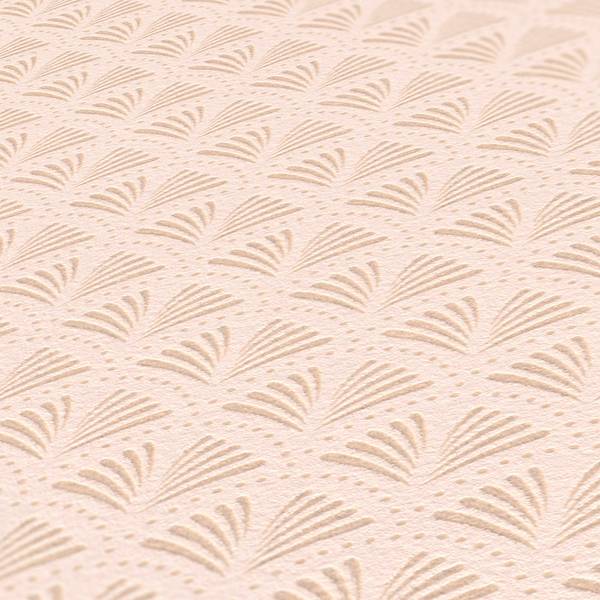 Vliestapete Art Deco I - Vlies - Beige - Hellrosa