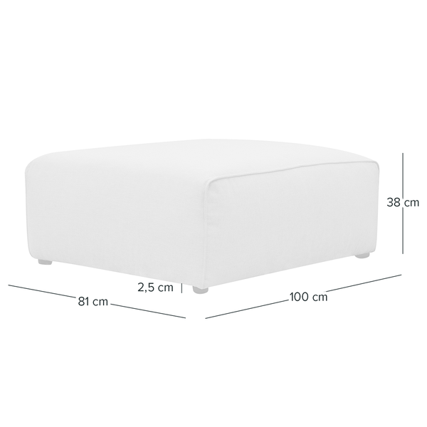 Polsterhocker HUDSON - Webstoff Amaris: Greige