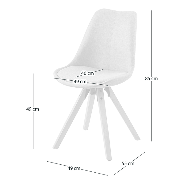 Polsterstuhl ALEDAS - Webstoff Cors: Granit - Braun - 2er Set