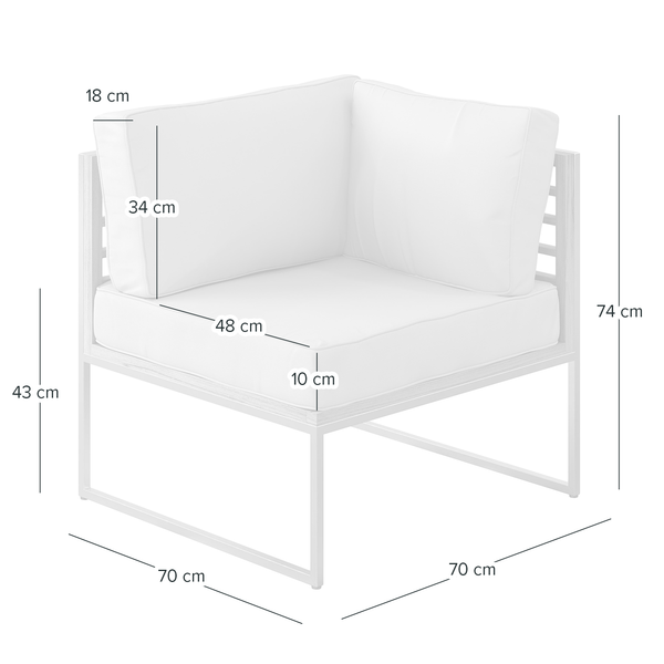 Loungeecke TEAKLINE - Webstoff / Teak massiv - Hellgrau