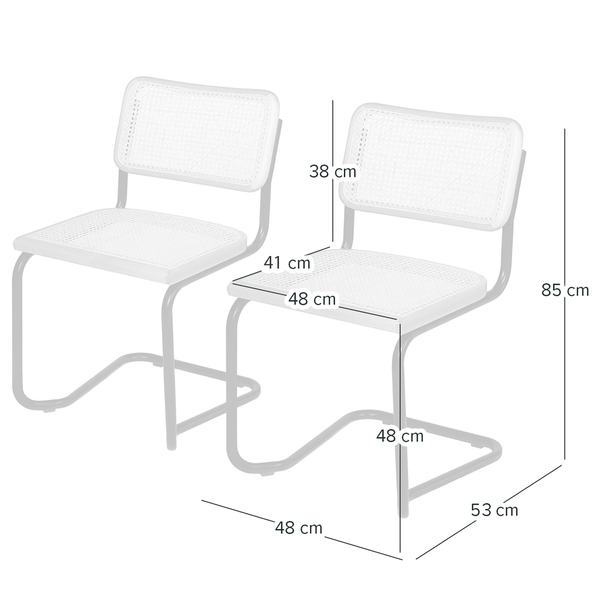Freischwinger HOLM 2er-Set - Buche - Chrom glänzend