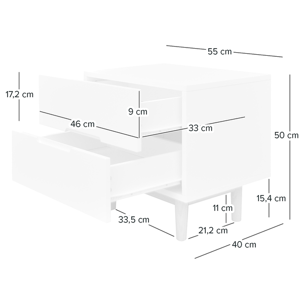 Nachtschrank LINDHOLM - Taupe