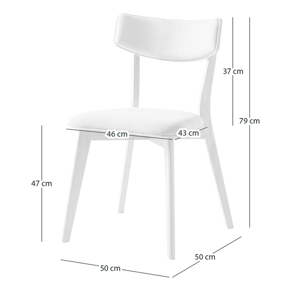 Esszimmerstuhl COLSON - Webstoff / Gummibaum massiv - Hellgrau - 2er Set
