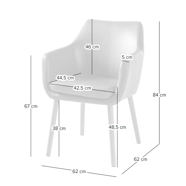Armlehnenstuhl NICHOLAS XXL - Webstoff Stefka: Beige - Einzelstuhl