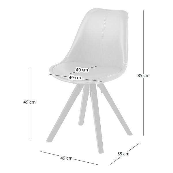 Polsterstuhl ALEDAS Kunstleder - Kunstleder / Gummibaum massiv - Cognac / Schwarz - 2er Set