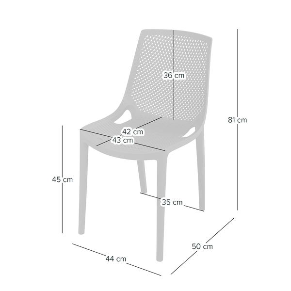 Stapelstuhl VACARIA 2er-Set - Polyethylen - Grau