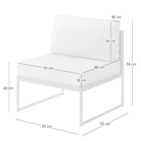 Loungesessel TEAKLINE - Webstoff / Teak massiv - Hellgrau