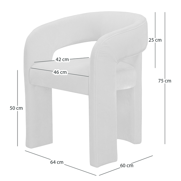 Armlehnenstuhl VALNES - Bouclé Stoff Panju: Creme