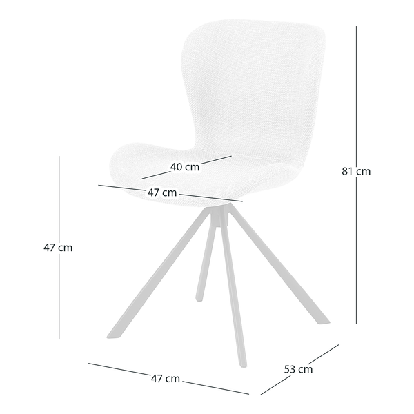 Drehbarer Polsterstuhl LIVARAS 2er-Set - Bouclé Stoff Moena: Creme