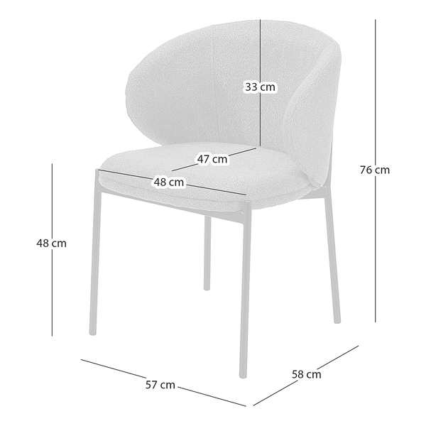 Polsterstuhl BANNEKER 2er-Set - Creme
