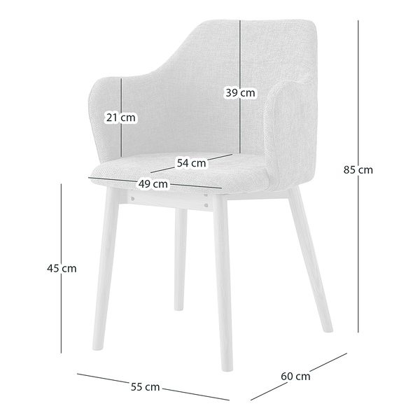 Armlehnenstuhl SKAUO 2er-Set - Strukturstoff Cella: Beige