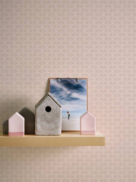 Vliestapete Art Deco I - Vlies - Beige - Hellrosa