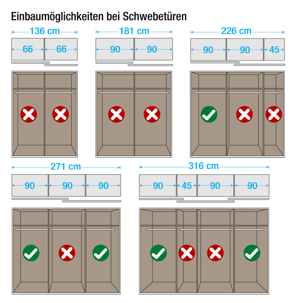 Schubladeneinsatz Rauch 90 cm - für Schranktiefen 57-62 cm - 2
