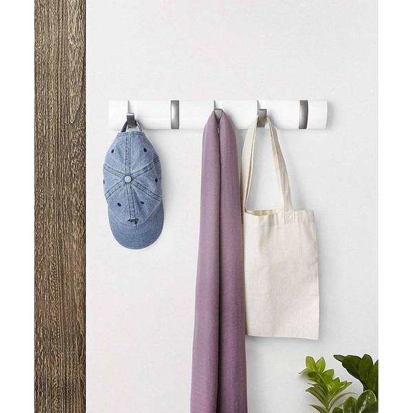 Garderobenleiste Flip - Pappel massiv / Metall - 3 x 6 x 50 cm