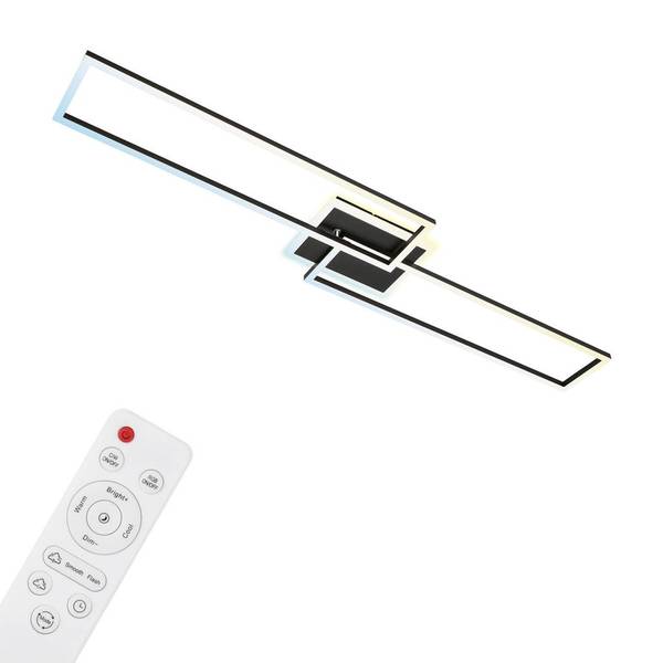 LED-Deckenleuchte Frame S III - Polycarbonat / Eisen - 1-flammig - Schwarz