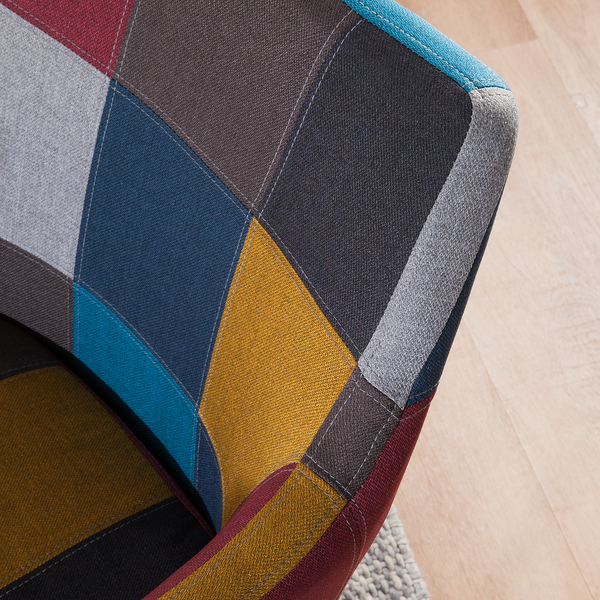 Armlehnenstuhl NICHOLAS - Multicolor - Webstoff - Eiche - 58 x 84 x 58 cm
