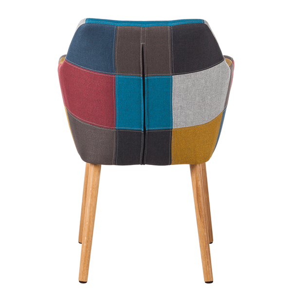 Armlehnenstuhl NICHOLAS - Multicolor - Webstoff - Eiche - 58 x 84 x 58 cm