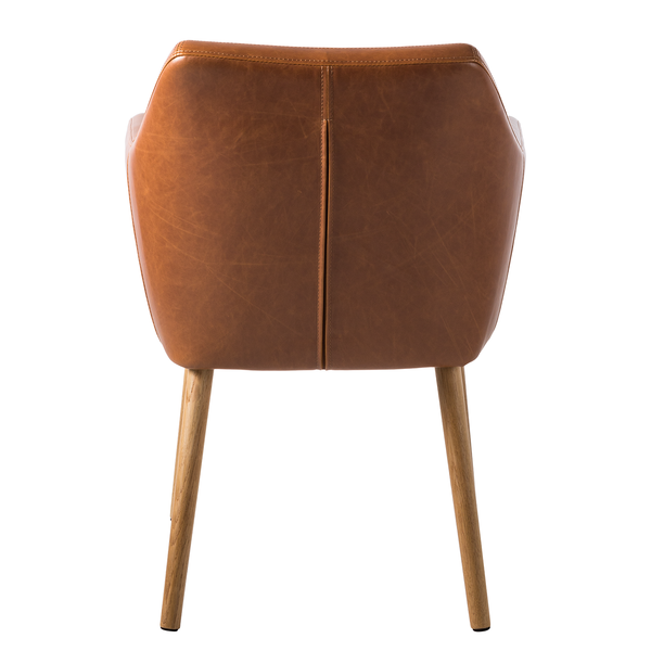 Armlehnenstuhl NICHOLAS XXL - Kunstleder Aken: Vintage Cognac - Einzelstuhl