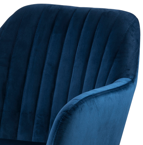 Armlehnenstuhl TILANDA - Samt Vilda: Dunkelblau - Einzelstuhl