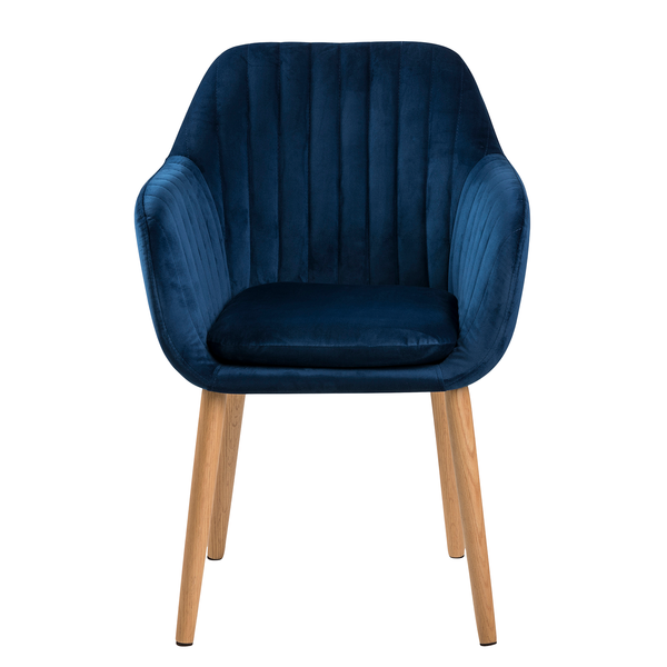 Armlehnenstuhl TILANDA - Samt Vilda: Dunkelblau - Einzelstuhl