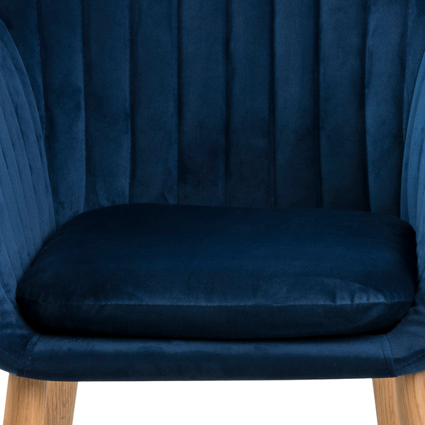 Armlehnenstuhl TILANDA - Samt Vilda: Dunkelblau - Einzelstuhl