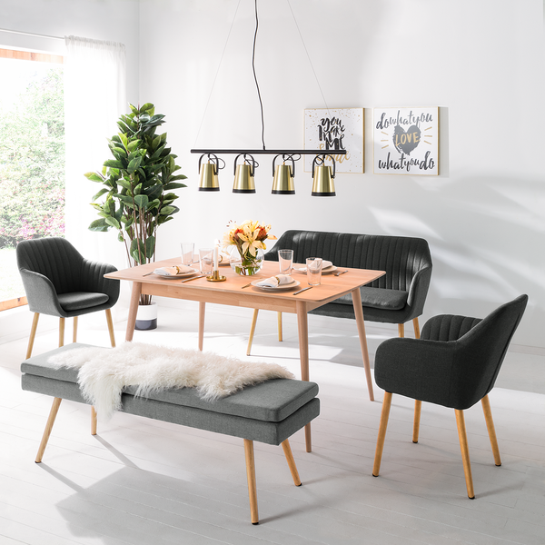 Armlehnenstuhl TILANDA - Webstoff Cors: Dunkelgrau - Einzelstuhl