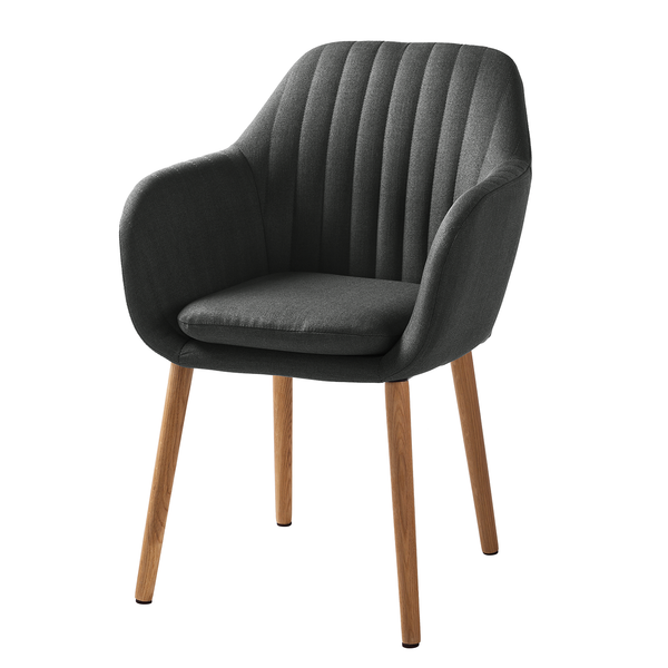 Armlehnenstuhl TILANDA - Webstoff Cors: Dunkelgrau - Einzelstuhl